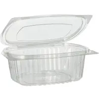 Papstar Starpak 50 Feinkost- und Salatschalen mit Klappdeckel, R-PET glasklar oval