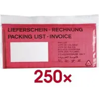 OTTO Office Dokumenten- & Lieferscheintaschen signalrot DIN Lang 250 Stück rot, 24x11 cm
