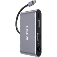 Canyon DS-14, USB 3.2 Gen 1 (3.1 Gen 1) Type-C, 100 W, 10,100,1000 Mbit/s, Grau, 4K Ultra HD, 60 Hz