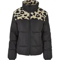 Urban Classics TB5439 - Ladies AOP Sherpa Mixed Puffer Jacket black/sandleo S