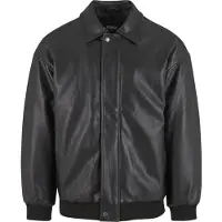 Urban Classics Kunstlederjacke, schwarz - Größe 4XL