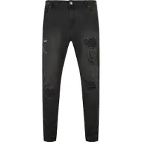 Urban Classics bequeme Herren Jeans Slim Fit Stretch Reißverschluss mit Baumwolle Schwarz