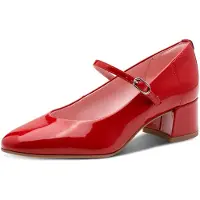 Tamaris Damen Pumps Lack Riemchenpumps mit Blockabsatz 1-22312-43, Größe:38 EU, Farbe:Rot