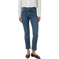 Comma Slim Fit Jeans mit Mid-Rise und mittlerer Waschung, Blau, Größe 34