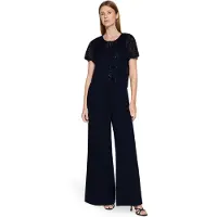 Vera Mont Overall "Hosenanzug mit Bundfalten", Damen, Gr. 40, EURO, blau (night sky), Obermaterial: 95% Polyester PES. 5% Elasthan EL., Overalls Overall