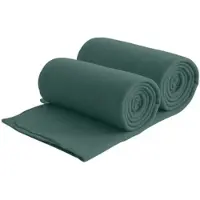 Wometo 2er Set Eco Fleecedecken aus 100% recyceltem Material + OEKO-TEX geprüft 130x160 ca. 400 g - dunkelgrün mit Anti-Pilling und Kettelrand