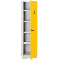 Steelboxx Lüllmann Umweltschrank, 1 Tür, 4 Wannenböden, 1950 x 500 x 422 mm, lichtgrau/rapsgelb