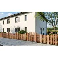 Meingartenversand.de Douglasien Zaun Basel 200 x 100 au 85 cm – aus naturbelassenem Holz – Lattenzaun im friesischen Stil – Gartenzaun für den Außenbereich
