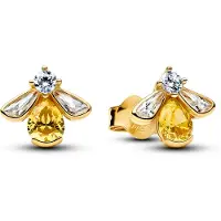 Pandora Timeless Gold Plated Zirconia Yellow Honey Bee Stud Earrings 264559C01