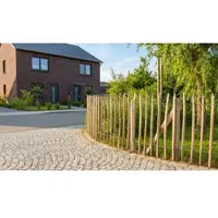 Meingartenversand.de Staketenzaun - rustikaler Gartenzaun für Naturgärten aus Haselnussstaketen mit verzinktem Draht als 5 m oder 10 m Rolle, in Höhen von 60 cm bis 175 cm