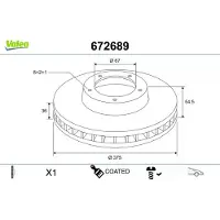Valeo 2x Bremsscheibe COATED Vorne für Fahrzeuge mit Sportpaket 672689