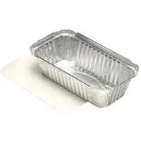 Papstar Starpak Aluschalen + Einlegedeckel PE-beschichtet eckig 0,7 l 4,9 x 10,3 x 19,5 cm | Schrumpffolie (50 Stück)