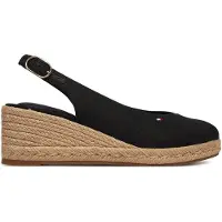 Tommy Hilfiger Espadrilles Mid Wedge Espad Slingback FW0FW09228 Schwarz