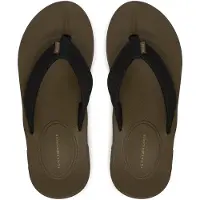 Tommy Hilfiger Zehentrenner Molded Hilfiger Lth Beach Sandal FM0FM05802 Schwarz 43