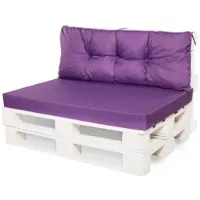 Setgarden Mix Set Palettenkissen 120x60x10cm Sitzkissen + Rückenkissen 120x40cm 1tlg Violett