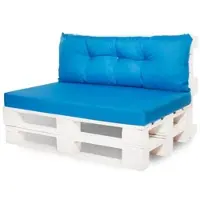 Setgarden Mix Set Palettenkissen 120x50x10cm Sitzkissen + Rückenkissen 120x40cm 1tlg Blau