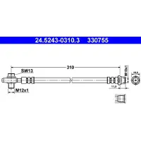 Ate 2x Bremsschlauch Hinterachse [Hersteller-Nr. 24.5243-0310.3] für VW, Audi