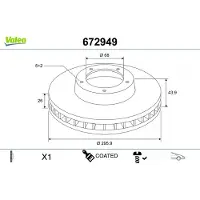 Valeo Bremsscheibe COATED 672949