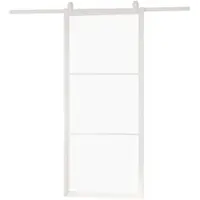 Inova Loft Glasschiebetür 1025x2200mm Klarglas 3 Felder Stahl Komplettset in Weiß inkl. 2Seitiger Softclose