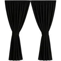 Setgarden Curtain Garden Outdoor Vorhang 2 x 155 × 220 cm – Balkon Vorhang 1tlg Schwarz