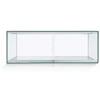 K-Möbel Handgefertigte Kunstvitrine Glas 100x37x36 cm Made in Germany mit Schiebetür & Schloss