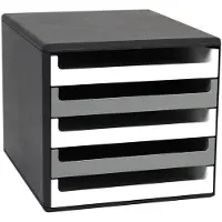 Metzger&Mendle Schubladenbox 5 Schüber anthrazit/weiss-dunkelgrau