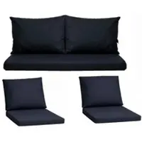 Setgarden Komfort Set Gartenloungekissen aus Technorattan-Möbel Kissen für Sofa 120x60 cm + Sessel 1tlg Marine
