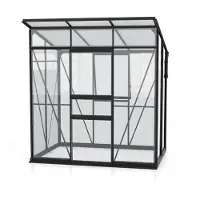 Pergart Vitavia, Aktionsangebot (inkl. 60 Euro Zubehör): Gewächshaus "Fokus 3250" inkl. Stahlfundamentrahmen, schwarz pulverbeschichtet, 2,5 m², 3 mm ESG/6 mm HKP