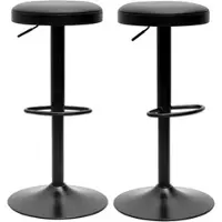 Miliboo Schwarze höhenverstellbare Barhocker (Set von 2) BYRON