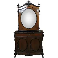 Casa Padrino Barock Luxus Vitrinenschrank aus Walnuss mit Innenbeleuchtung Braun H 210 cm, B 110 cm - Vitrinenschrank - Wohnzimmerschrank - Limited Edition - Unikat