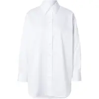 Seidensticker Outdoorbluse , Damen, Gr. L (40), weiß, 100% Baumwolle, unifarben, oversize, ohne Ausschnitt, Blusen Outdoorbluse, 1/1 Kragen Uni