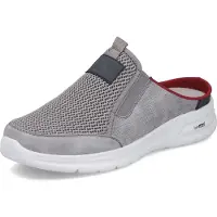 Rieker Herren Pantolette Clog aus Textil mit ultraleichter Sohle B7390, Größe:43 EU, Farbe:Grau