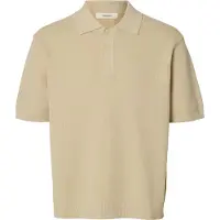 Selected Herren Polos & T-Shirts Slhdane Ss Knit Relaxed Polo Noos - Creme - Größe M