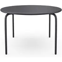 Vente-unique Gartentisch rund - D. 110 cm - Metall - Anthrazitgrau - MIRMANDE von MYLIA