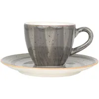 Bonna Aura Space - Espressotassen und Untertasse - 80 cc - Porcelain - 6er set