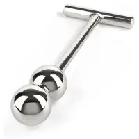 Mr. Steel Lustinstrument Tiefenlader aus Edelstahl mit Doppelkugel-Design und ergonomischem T-Griff
