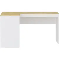 Vente-unique Schreibtisch mit Stauraum - Weiß & Holzfarben - RIDOVA