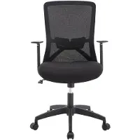 Vente-unique Schreibtischstuhl - Stoff - Schwarz - DELVORA