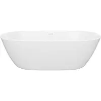Vente-unique Freistehende weiße Badewanne - 217 l - Acryl - 180 x 75 x 57 cm - SAROFA