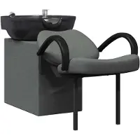 vidaXL Shampoo Stuhl Dunkelgrau und Schwarz 136 x 60 x 92 cm Stoff