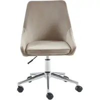 Vente-unique MASURIE Büro-Sessel - Beige Velours - Höhenverstellbar