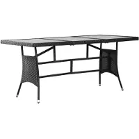vidaXL Gartentisch Schwarz 170x80x74 cm Poly Rattan