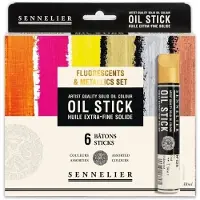 Sennelier Öl-Stick - Extra-fine - Fest - - 6 fluoreszierende und metallische Farben