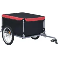 Syfax Fahrradanhänger Schwarz und Rot 65 kg