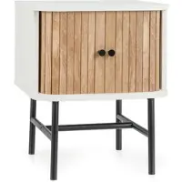 Costway Nachttisch mit Schiebetüren 40 x 39 x 49 cm Weiß