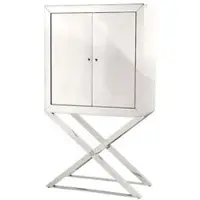 Casa Padrino Designer Edelstahl Schrank Silber - Luxus Wohnzimmer Möbel