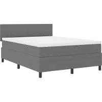 vidaXL LED Boxspringbett Hellgrau und Weiß 140 x 190 cm Cordstoff