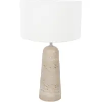 Anne Light & Home Tischlampe Travino, creme / amber, für Wohn- / Esszimmer, Stein, Tischlampe