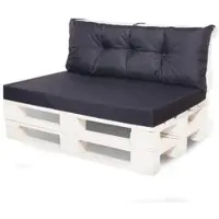 Setgarden Mix Set Palettenkissen 120x50x10cm Sitzkissen + Rückenkissen 120x40cm 1tlg Schwarz