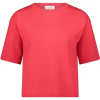 Cartoon Strickpullover mit Rundhalsausschnitt in Rot | Gr.: 46